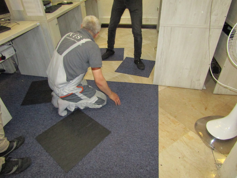 Installing the carpet Tiles