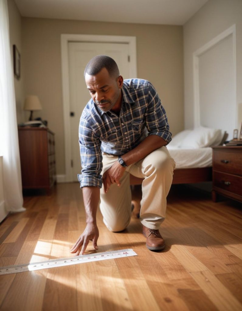 measuring a room for installing carpet